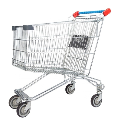 Sistema do fechamento do trole do carrinho de compras do metal do trole da mão do carro do trole da compra do equipamento do supermercado da fonte disponível