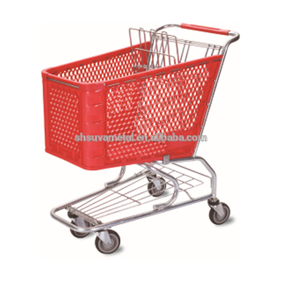 Cesta Eco-amigável plástica de alta qualidade do trole da compra do supermercado do retalho da fábrica