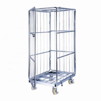As vendas por atacado armazenam o fio Mesh Roll Container With Door do recipiente da gaiola do rolo