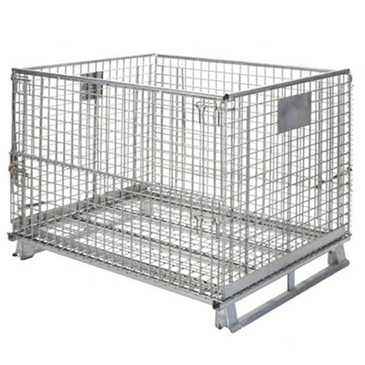 Gaiola portátil de aço empilhável barata do armazenamento do recipiente de armazenamento do escaninho de Mesh Box Wire Cage Metal da pálete