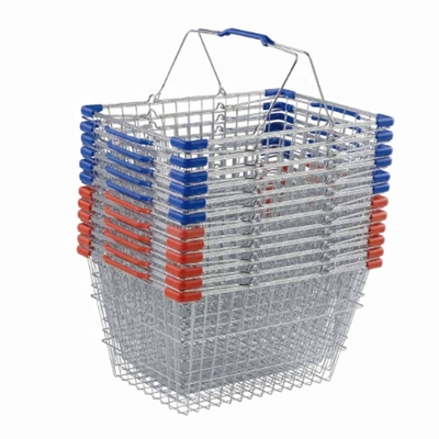 O cesto de compras à mão elegante do supermercado personalizou a garantia de qualidade das cores